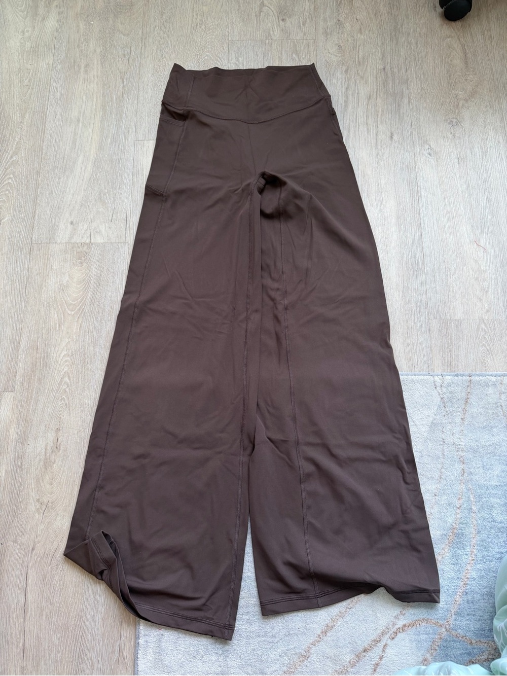 Unissu (Amazon) High-Rise Wide Leg Pants in Chocolate Brown